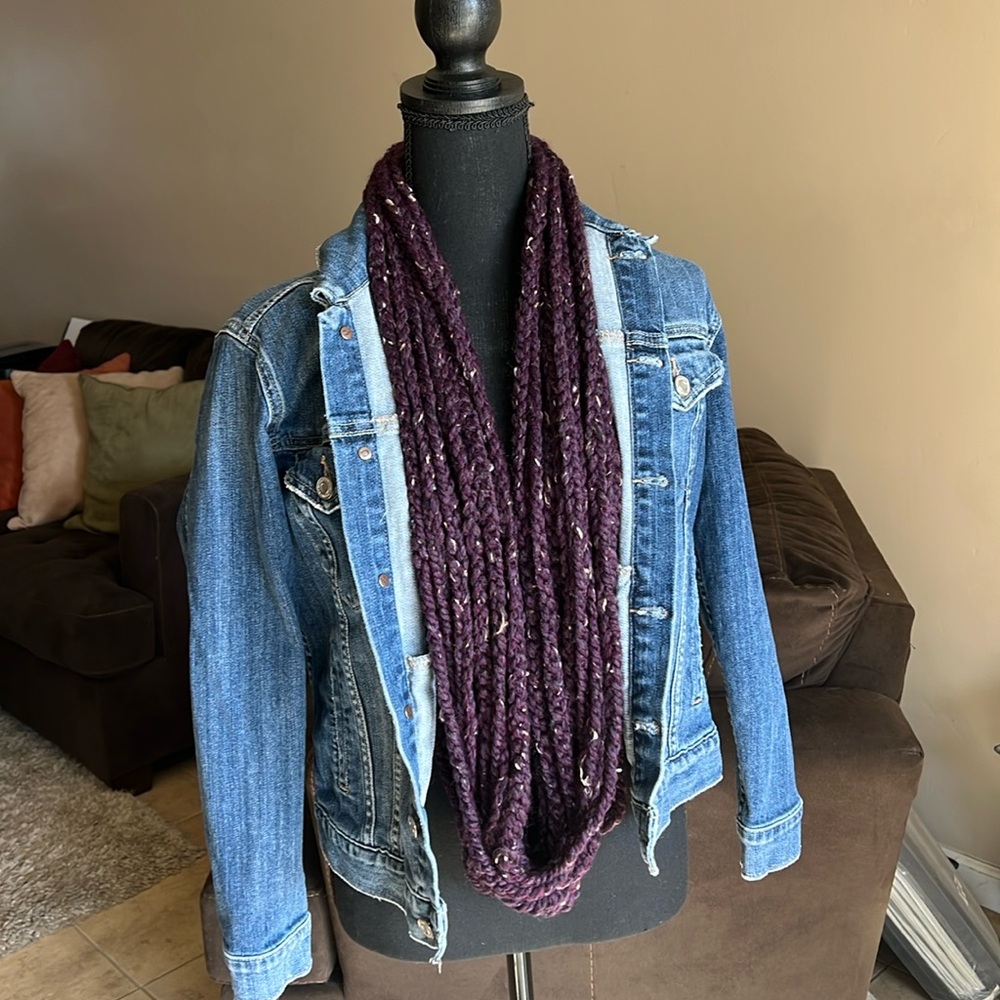 Handmade Crochet Braided Infinity Scarf